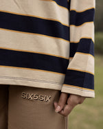 CLASSIC STRIPED POLO-NAVY/ BEIGE-UNISEX